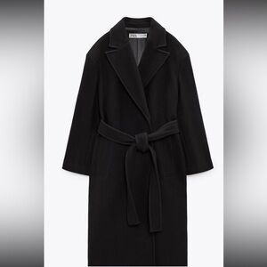 ZARA BELTED WOOL BLEND COAT LIMITED EDITION Sz L